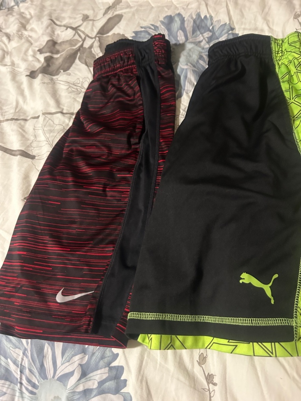 Nike Boys' Red and Black Striped Athletic Shorts